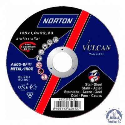 Диск отрезной по металлу 125х1,6x22,23 мм NORTON VULCAN купить в Калининграде